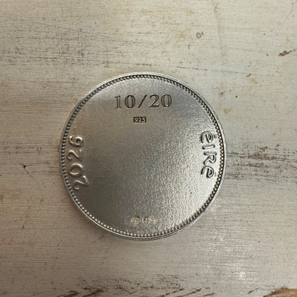 Reverse of the coin numbered 10/20, 925 silver, Éire 2026